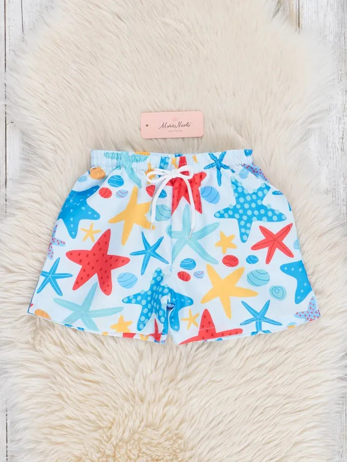 Starfish Seashell Swim Trunks