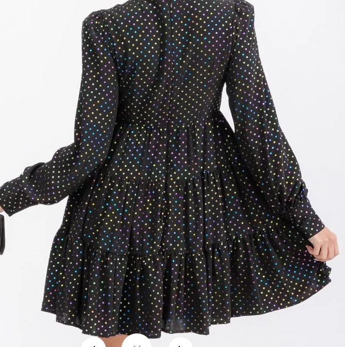 Tiered Multi Polka Dot Mini Dress