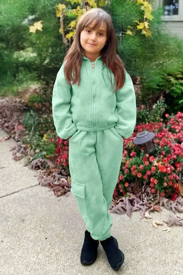 Girl's 2 pc Pant Jog Set w/ Hoodie