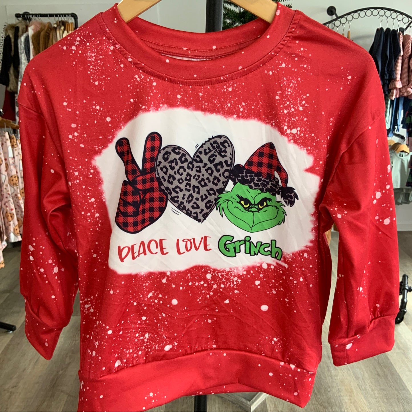 Mom & Me Peace, Love, Grinch Top (Girls)