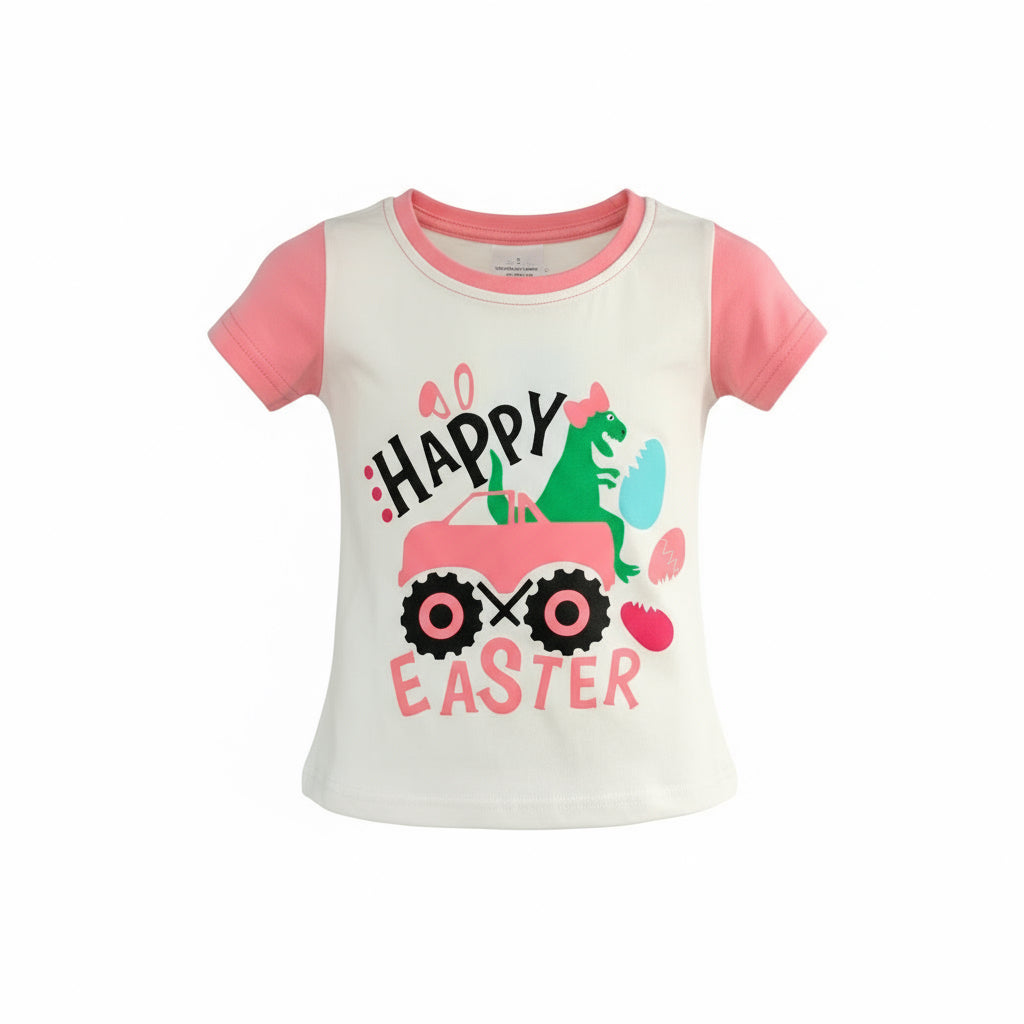 Dino Happy Easter Pink Shirt