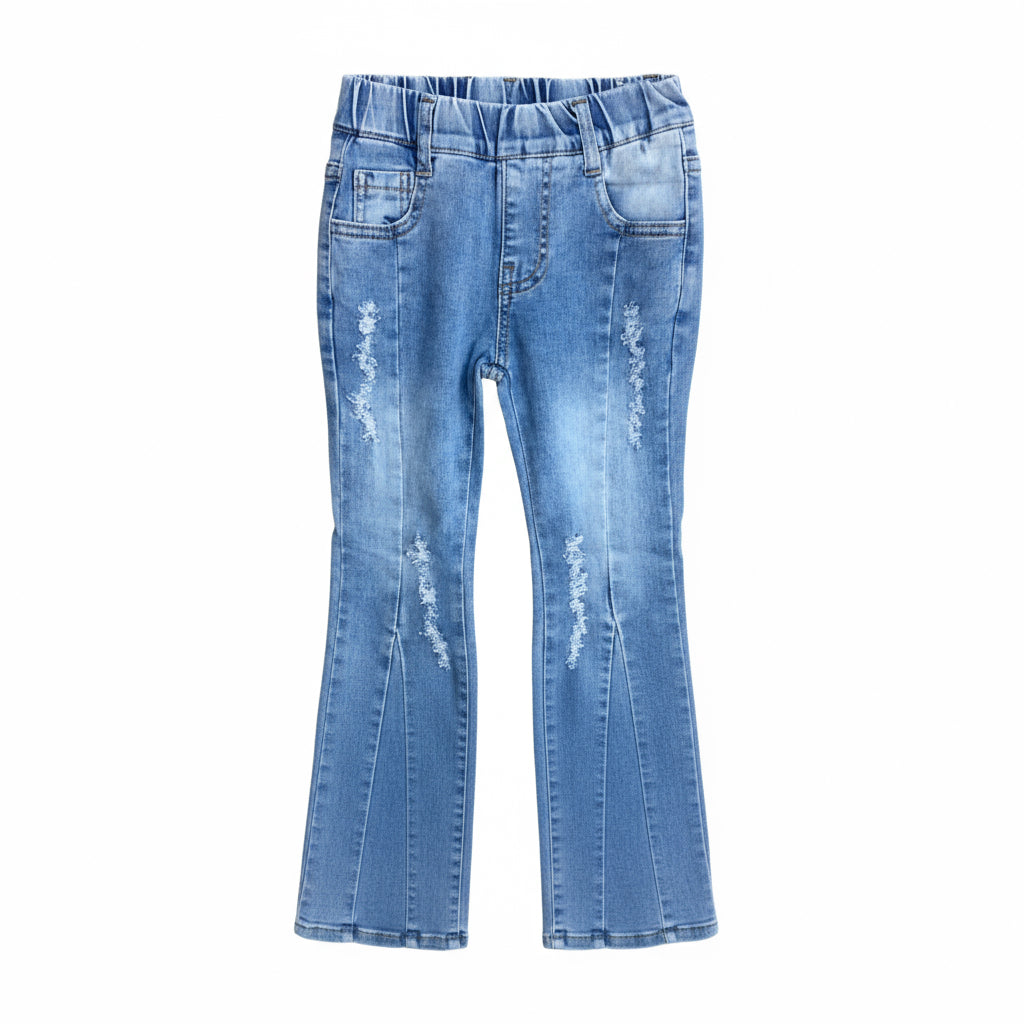 Faded Demin Bell Bottoms (Elastic waist)
