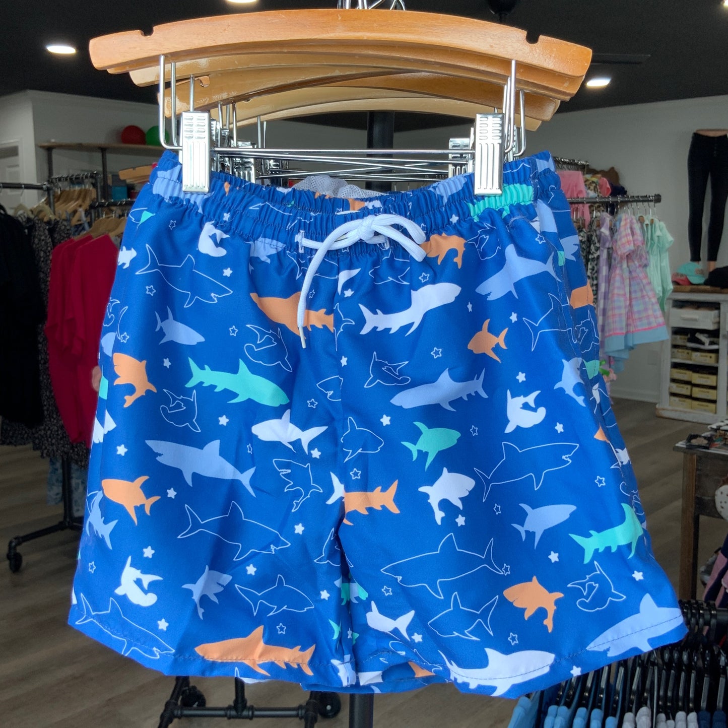 Deep Blue Shark Swim Trunks