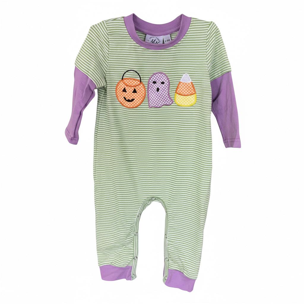 Green & Purple Halloween Romper