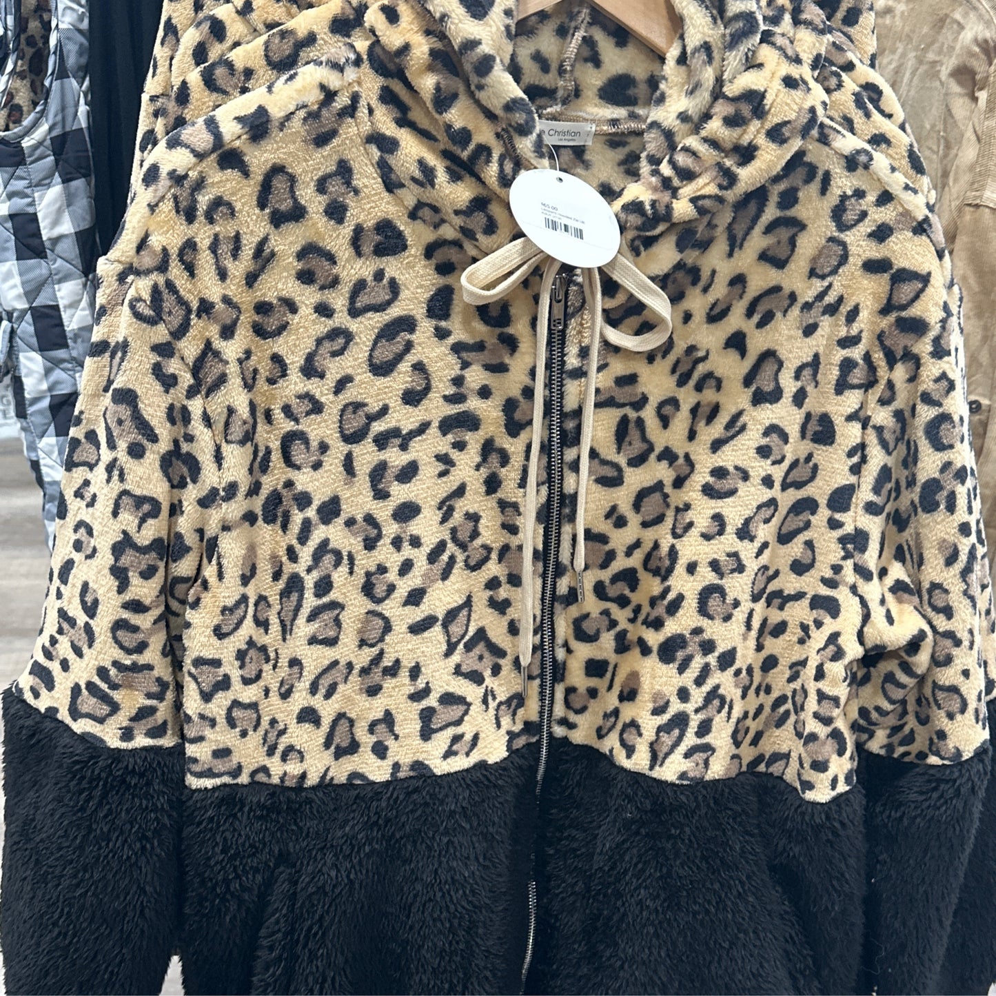 Leopard Hooded Zip Up