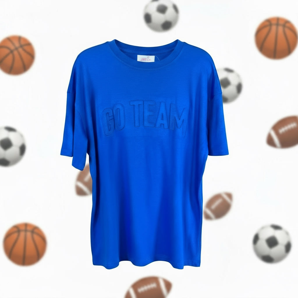 Embossed Blue Go Team Shirt