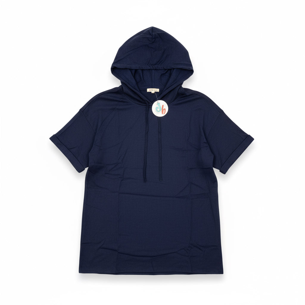Navy Hooded Fall Top