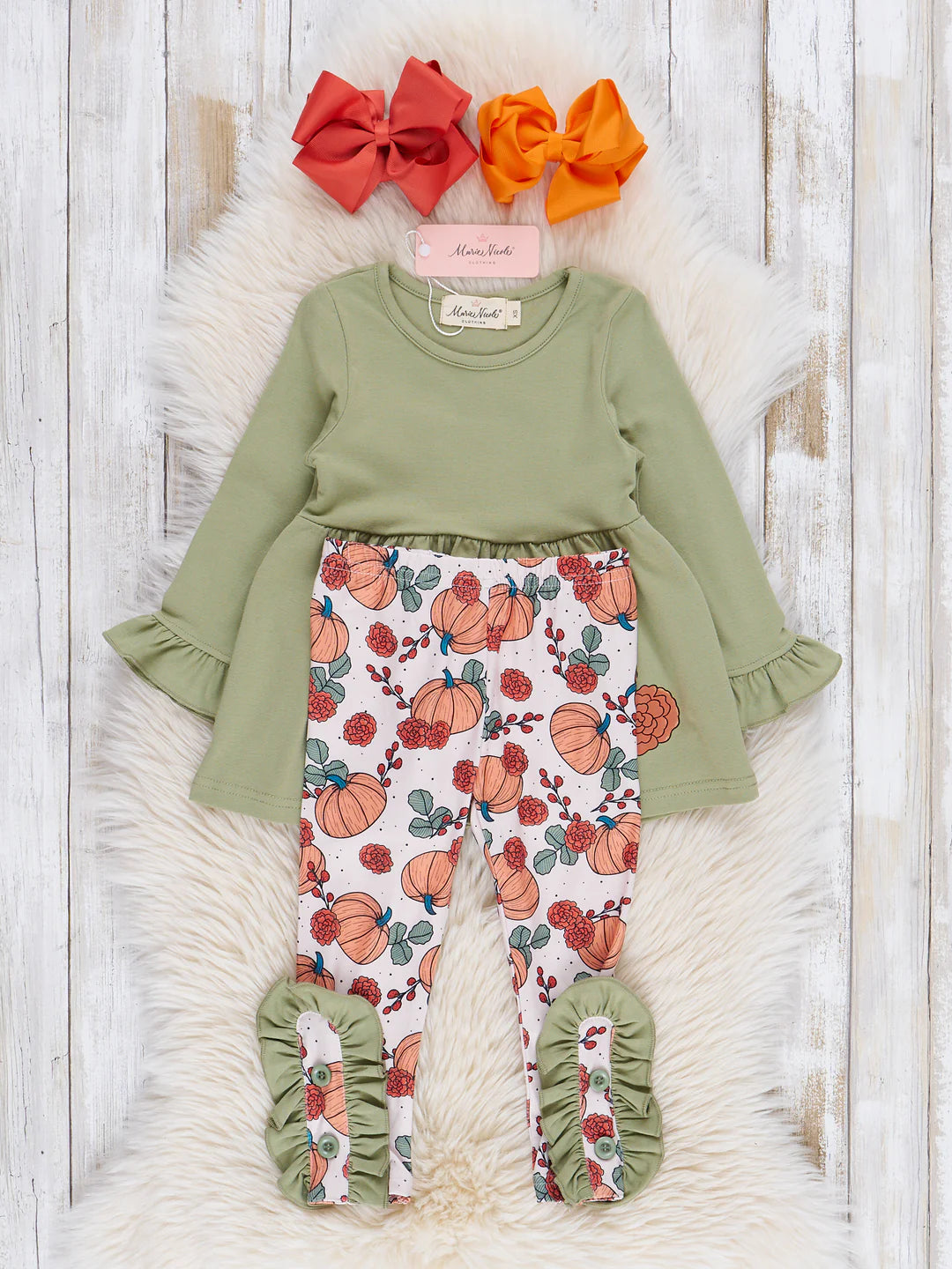 Green & Orange Autumn Pumpkin Outfit