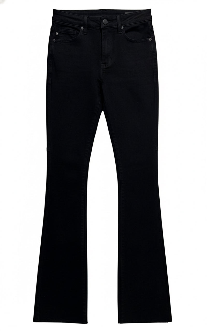 JB Star Seam Flare Pants – Black Denim with Star Leg Detail & Chic Flared Silhouette