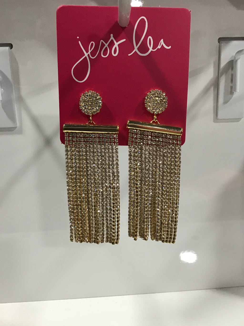 Big Entrance Gold Rhinestone Fringe Earrings – Glam Statement Drops for Women’s Events, Parties & Boutique Gifting