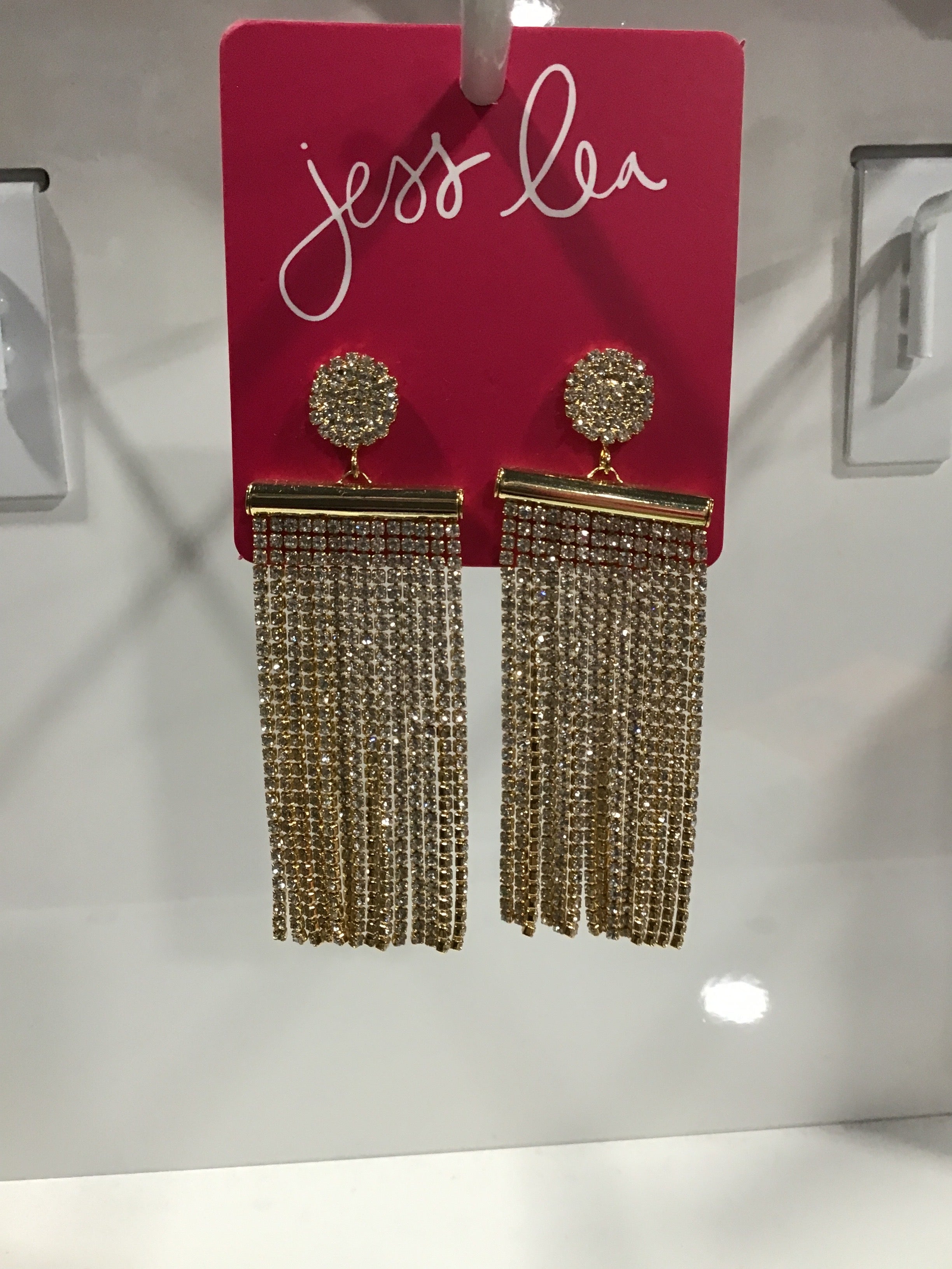 Big Entrance Gold Rhinestone Fringe Earrings – Glam Statement Drops for Women’s Events, Parties & Boutique Gifting