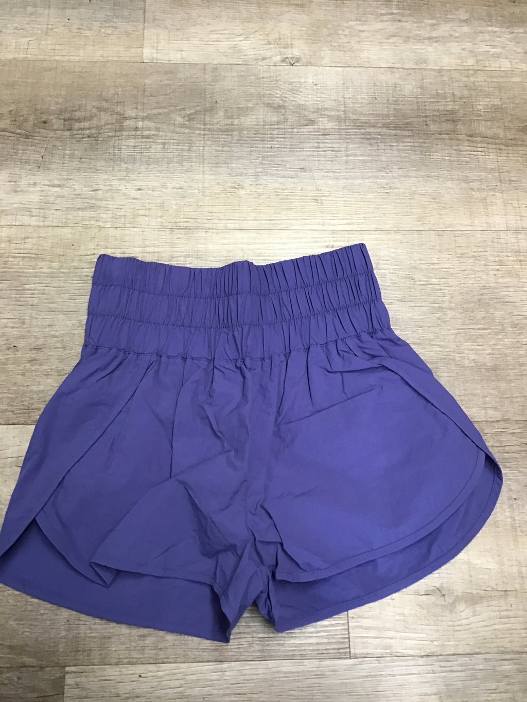 Women’s Blue High-Waisted Track Shorts – Lightweight Lined Activewear with Pockets & Elastic Waist