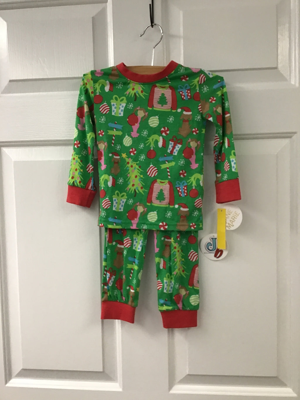 JM “Merry Whatever” Matching Christmas Pajamas – Festive Green Holiday Jammie Set for Toddlers, Kids & Adults