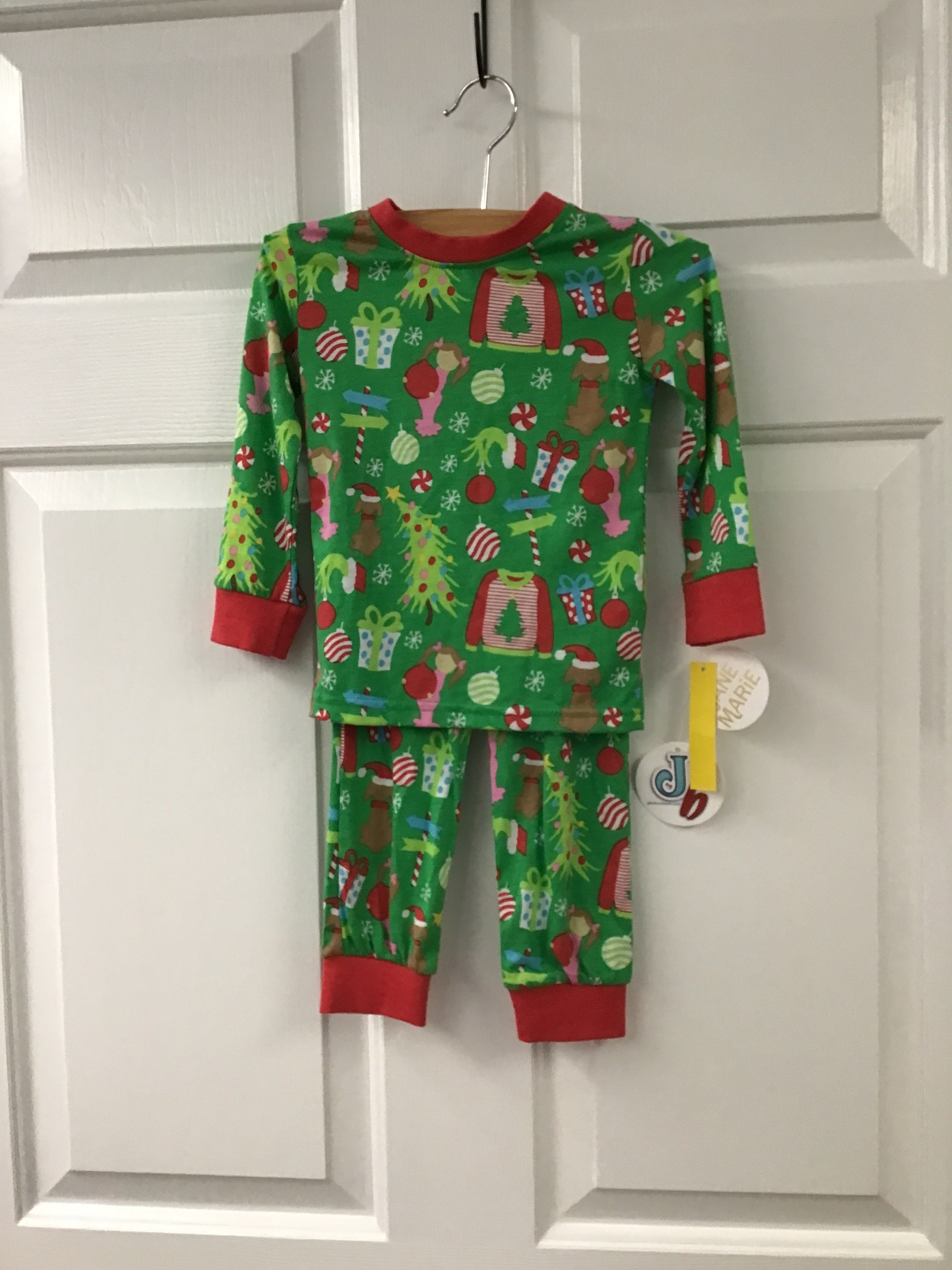 JM “Merry Whatever” Matching Christmas Pajamas – Festive Green Holiday Jammie Set for Toddlers, Kids & Adults
