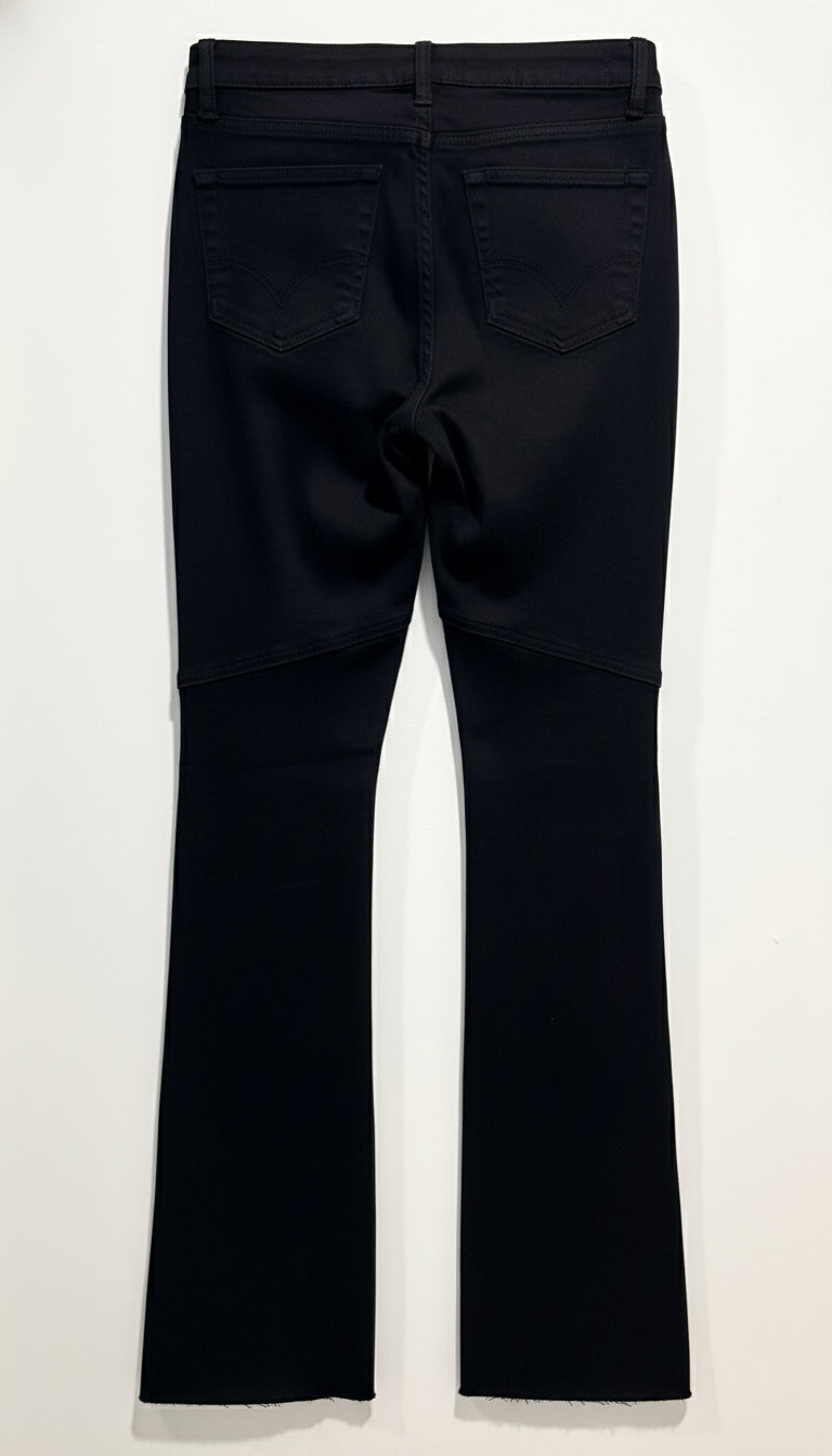 JB Star Seam Flare Pants – Black Denim with Star Leg Detail & Chic Flared Silhouette