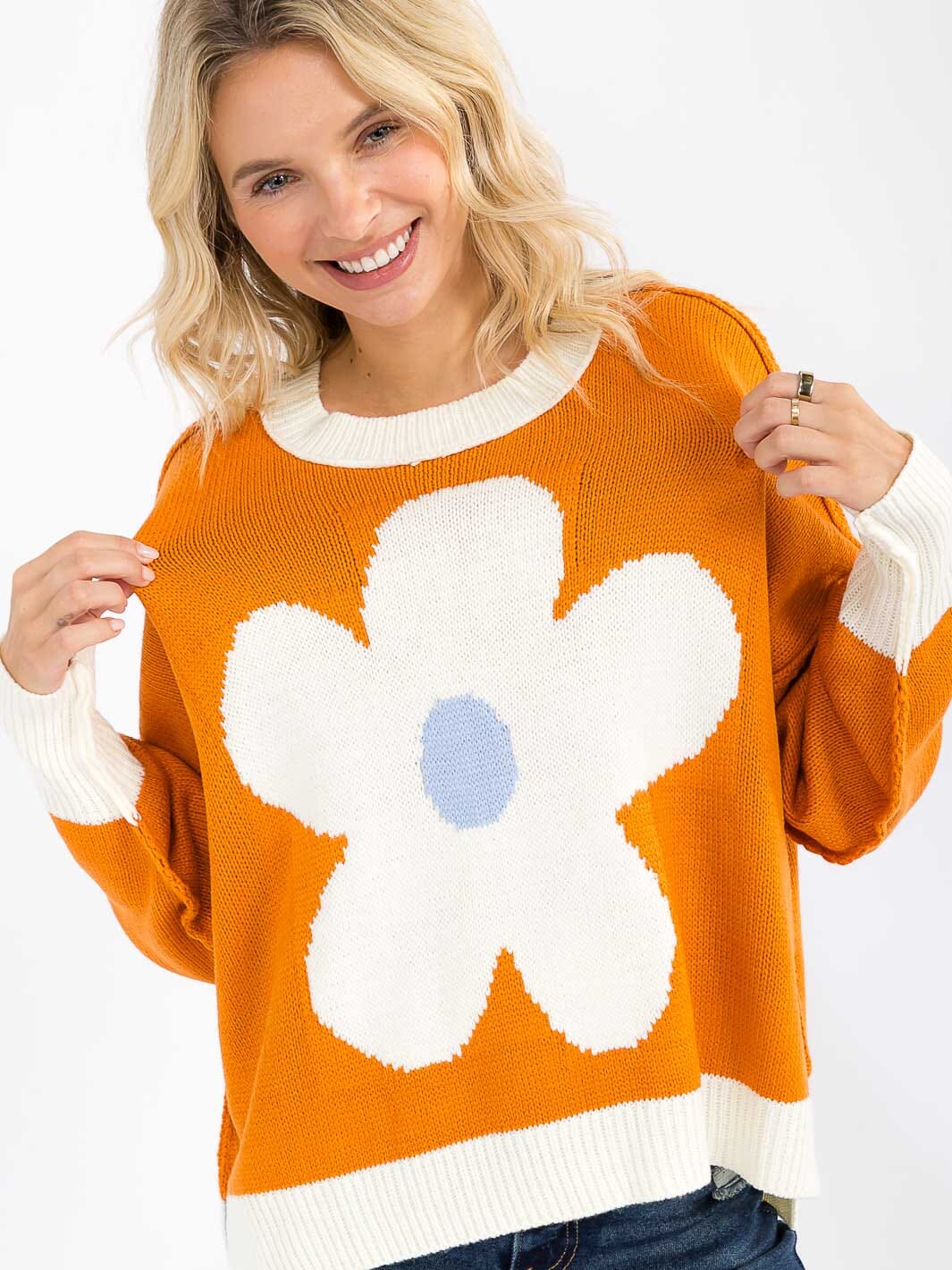 Flower Knit Pullover