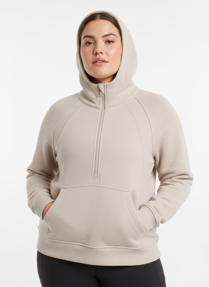 French Terry Cropped Hoodie Jacket