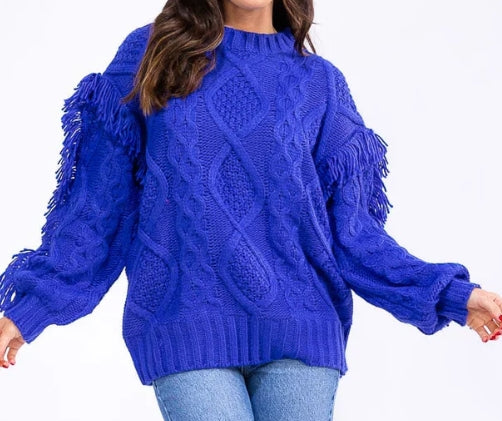 Fringed Detailed Pullover Sweater