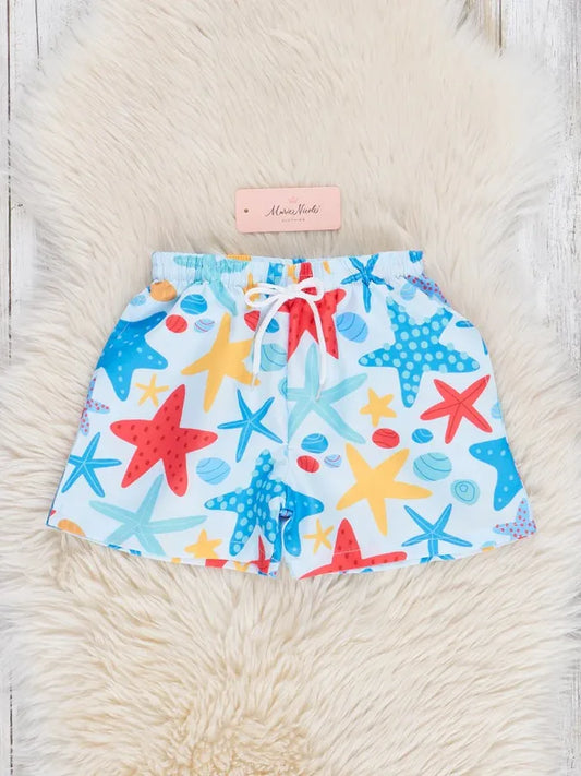 Starfish Seashell Swim Trunks