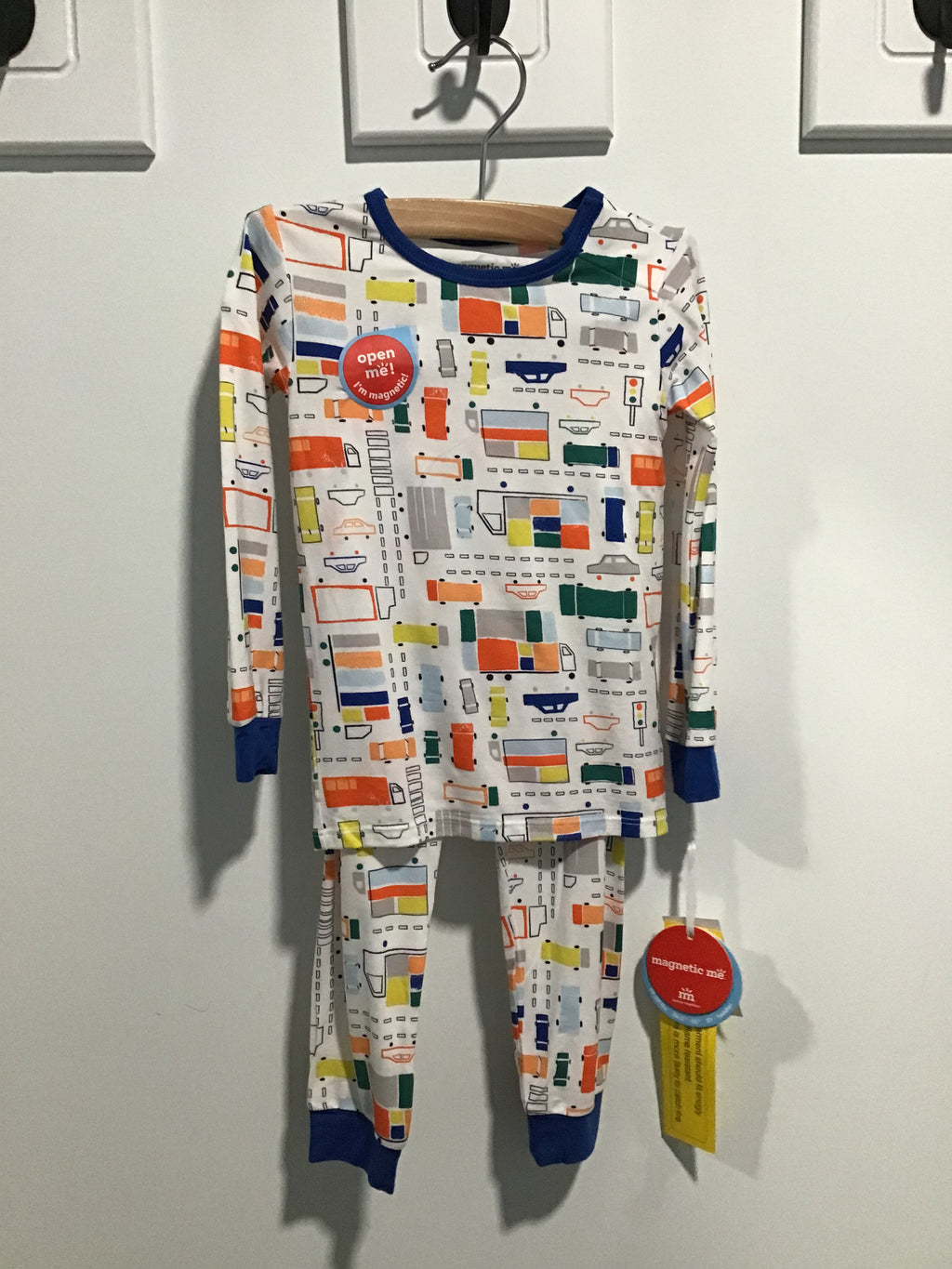 MM “Traffic Jammies” 2-Piece Pajama Set – Long Sleeve Toddler Sleepwear with Colorful Vehicle Print