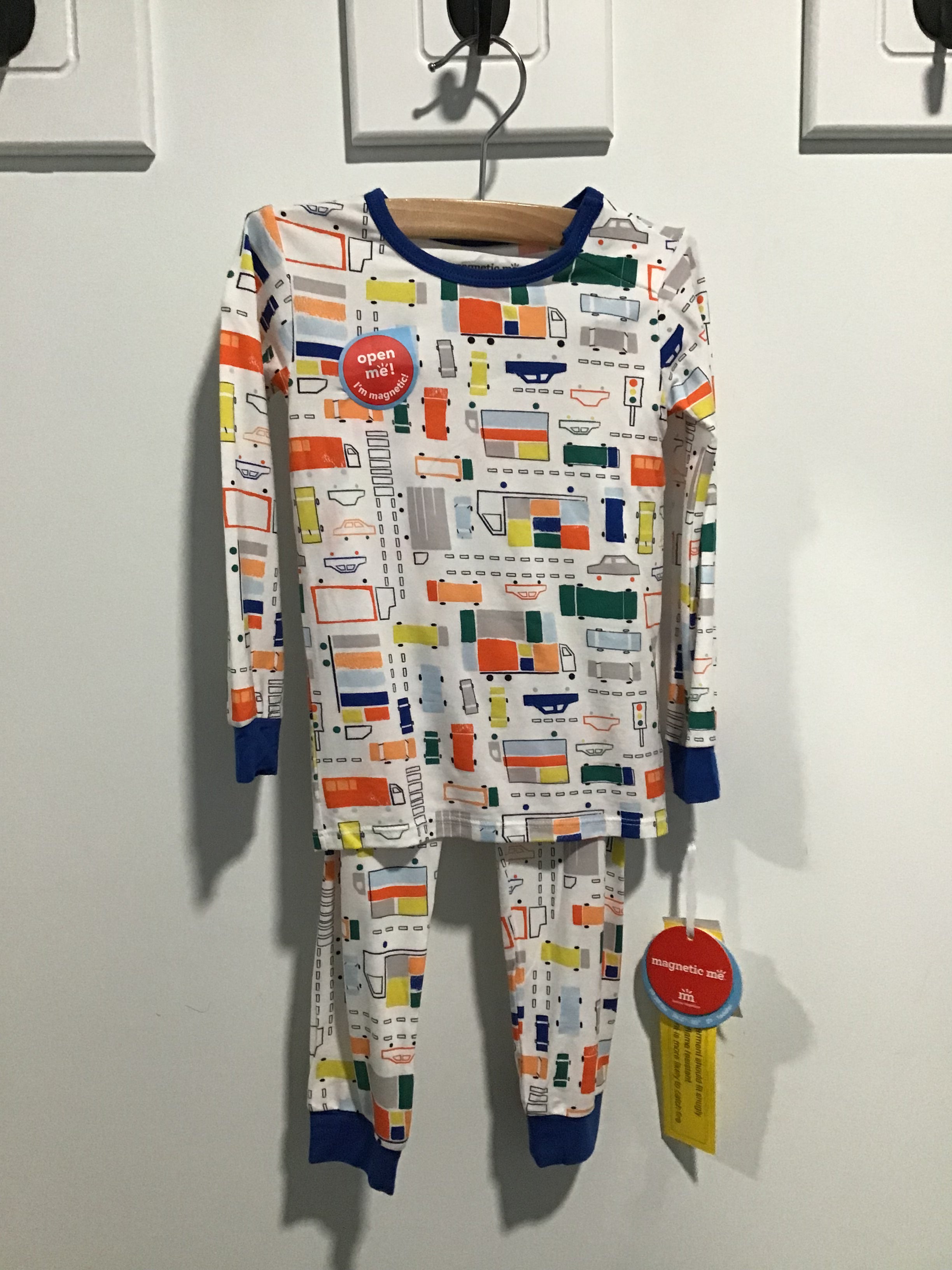 MM “Traffic Jammies” 2-Piece Pajama Set – Long Sleeve Toddler Sleepwear with Colorful Vehicle Print