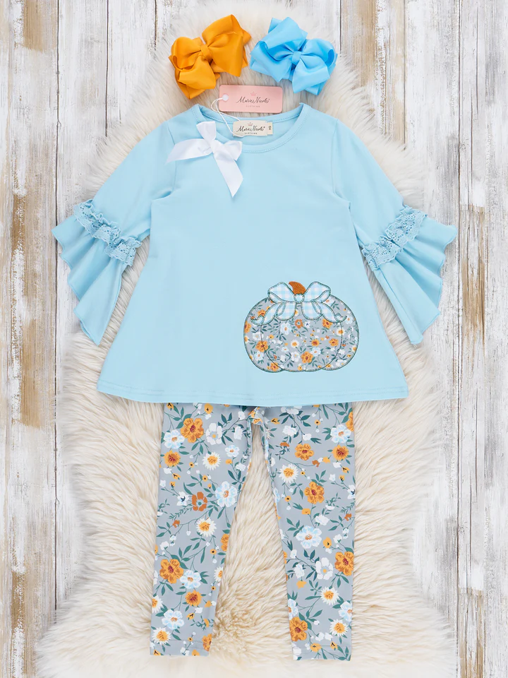 Light Blue Floral Embroidered Pumpkin Ruffle Outfit.png