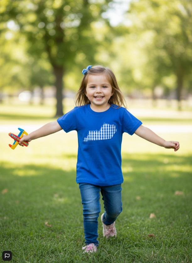 Kentucky Gingham Appliqué Tee – Southern Charm Edition