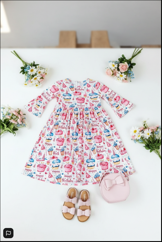 Birthday Girl Cupcake Twirl Dress
