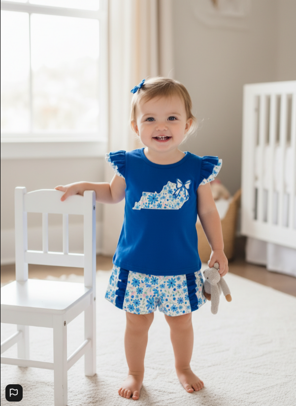 Kentucky Embroidered Floral Outfit