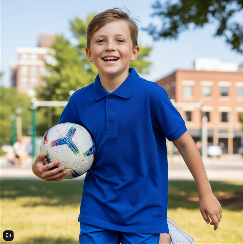 Boys Royal Blue Polo Shirt – Classic Sporty Short Sleeve Top