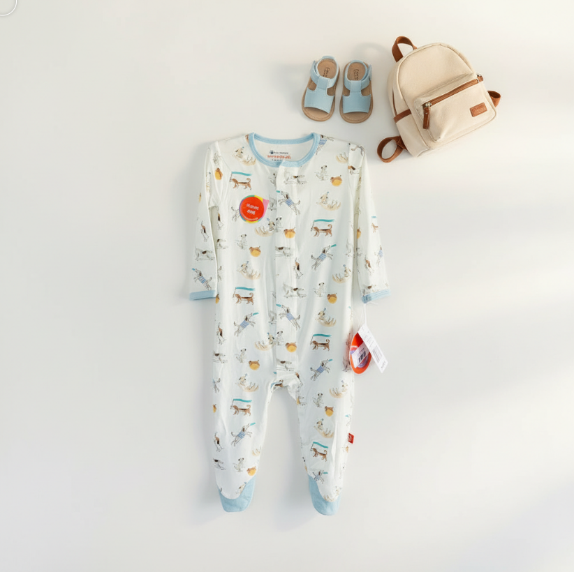 Magnetic Me Howlarious Footie – Animal Print Modal Baby Sleeper with Magnetic Closures