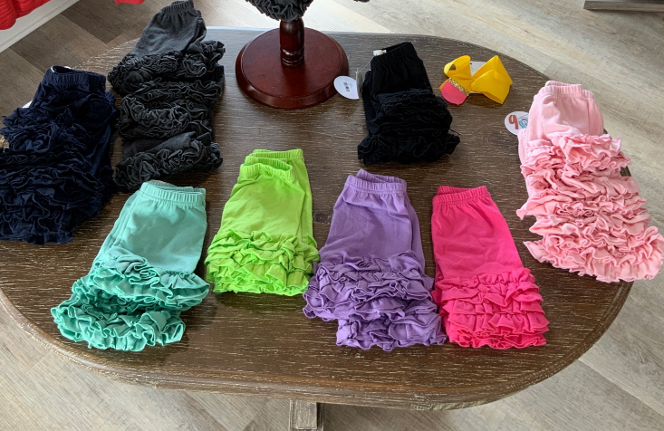 Girls Ruffled Back Shorts – Colorful Summer Bloomers with Double-Layer Frill & Elastic Waist