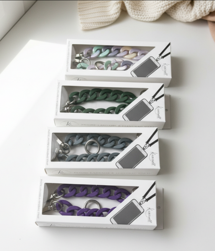 Chain-Style Phone Lanyard & Handbag Strap – Multi-Color Detachable Crossbody Accessory for Phones & Pouches