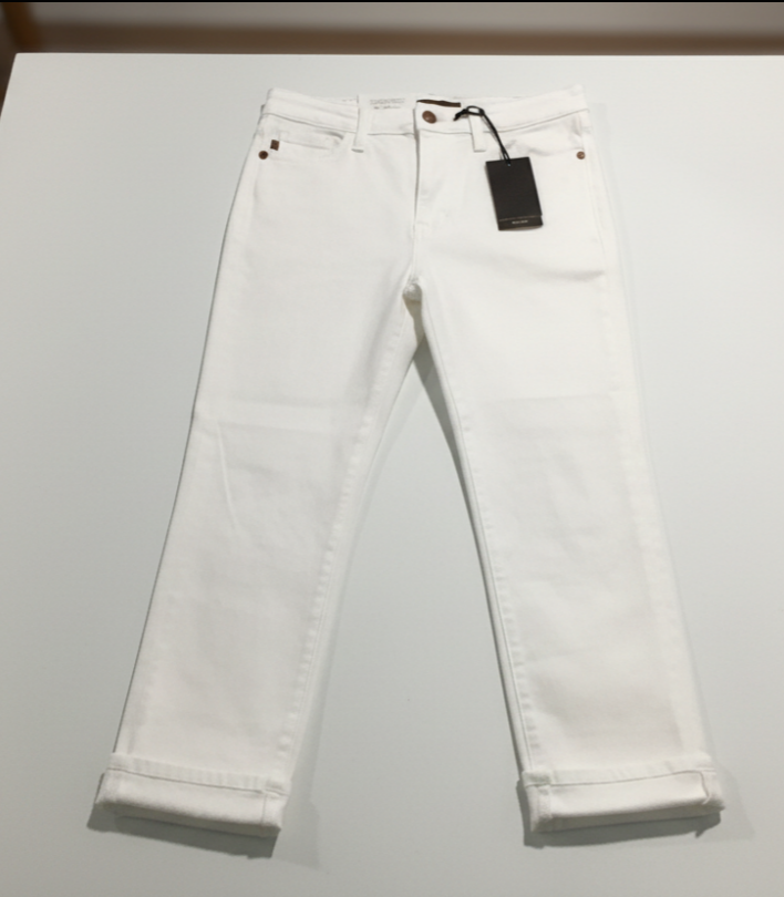 JB White Cuffed Capri Pants – High-Rise Stretch Denim Cropped Jeans for Women with Tummy Control