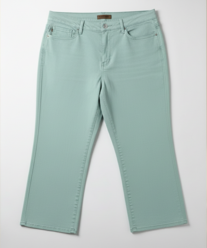 JB Light Blue Sky Cropped Jeans – High-Rise Stretch Denim Capris with Sculpting Fit & Classic Pockets