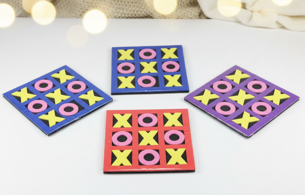 Colorful Tic Tac Toe Foam Game – Portable Kids Travel Toy for Parties, Learning & Playtime Fun