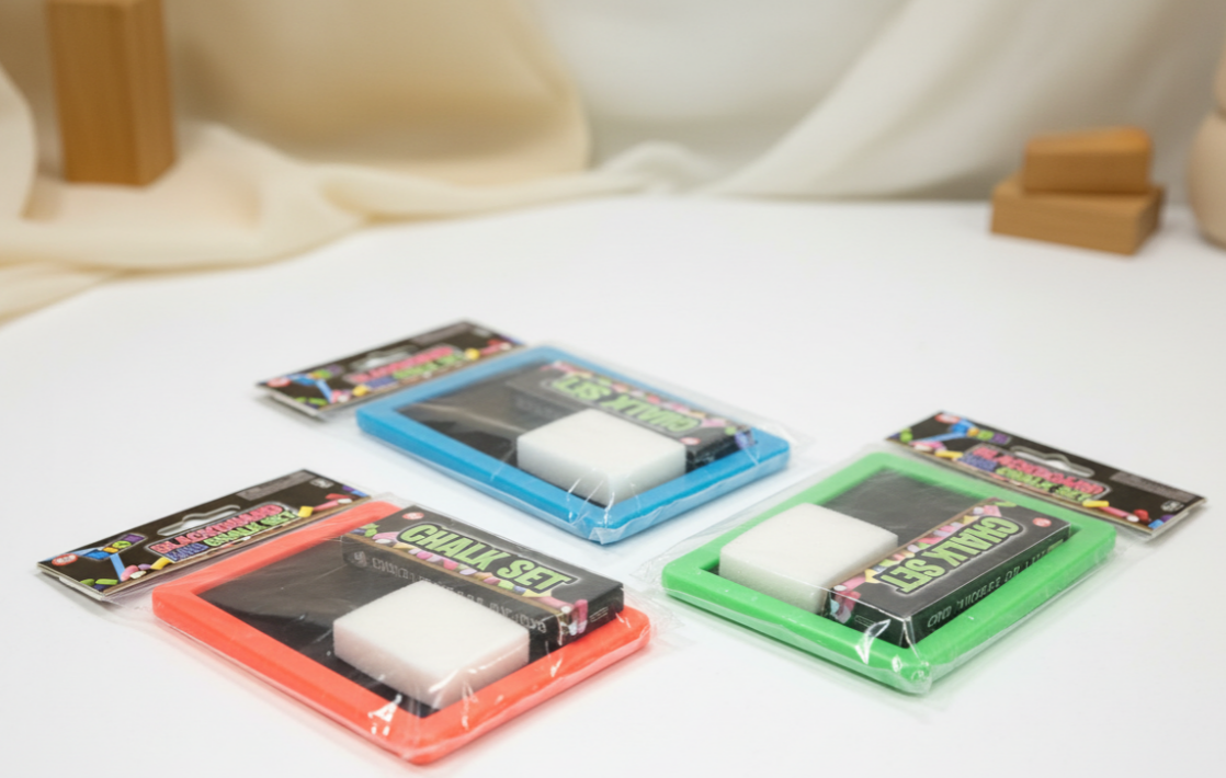 Neon Chalkboard Mini Set – Colorful Kids Drawing & Learning Board with Eraser and Chalk Sticks