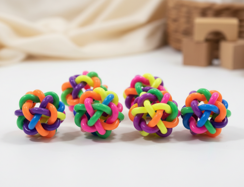 Neon Loop Ball 1.5" – Sensory Fidget Toy for Kids, Stress Relief & Party Favors