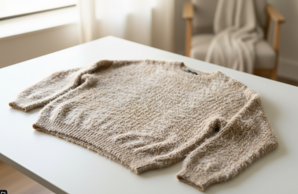 Balloon Sleeve Cozy Pullover – One Size Textured Sweater for Women with Relaxed Fit & Fuzzy Finish