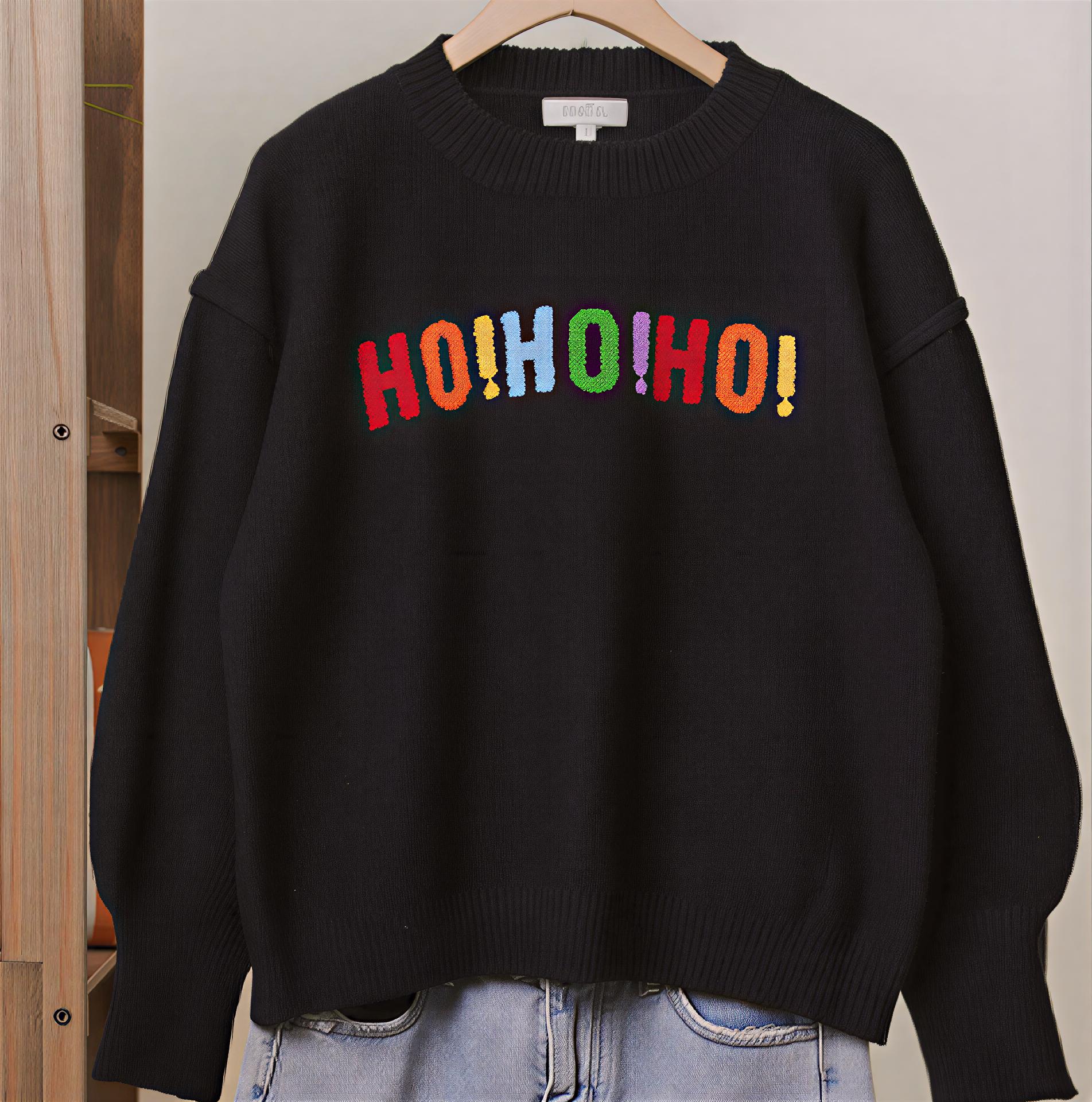 Merry Christmas Colorblock Sweater – Bold Holiday Knit with Multicolor Lettering