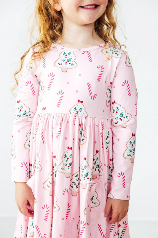 Christmas Cookie LS Twirl Dress