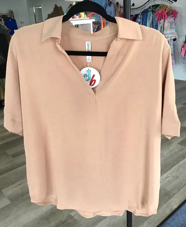 Collared V-Neck Brush