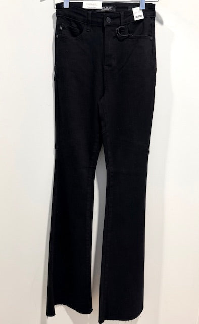JB Star Seam Flare Pants – Black Denim with Star Leg Detail & Chic Flared Silhouette