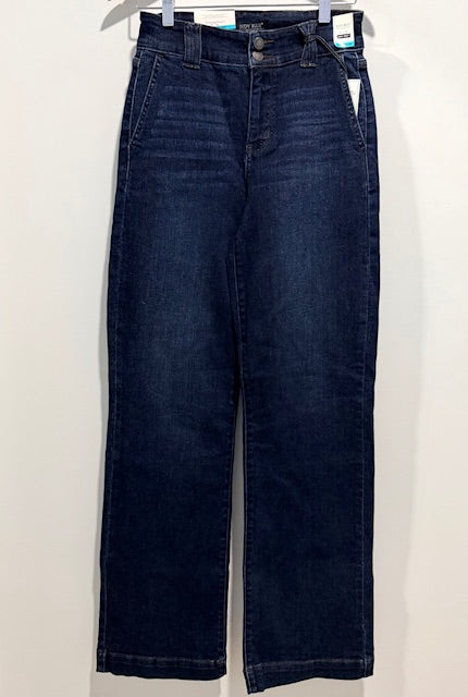 Judy Blue High-Rise Straight-Leg Jeans – Dark Wash Stretch Denim with Classic Pocket Detail