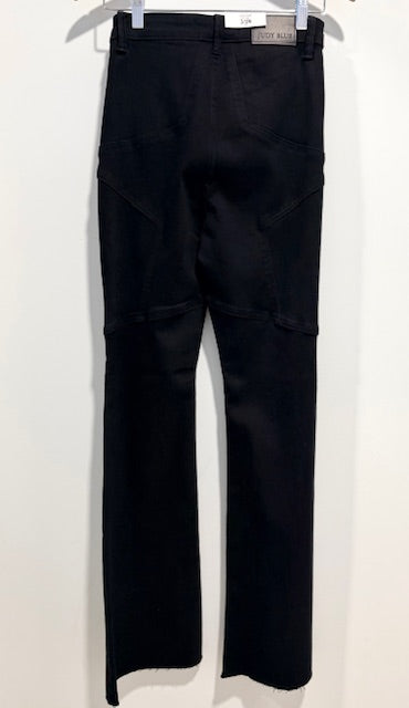 JB Star Seam Flare Pants – Black Denim with Star Leg Detail & Chic Flared Silhouette
