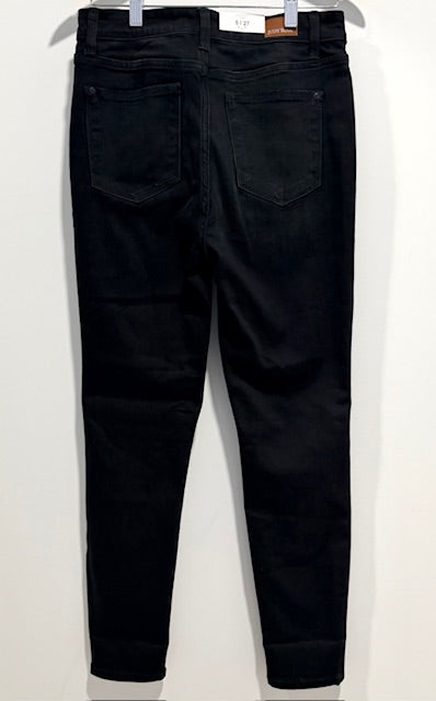 JB High-Rise Button Fly Slim Fit Jeans – Black Denim with Stretch Comfort Style