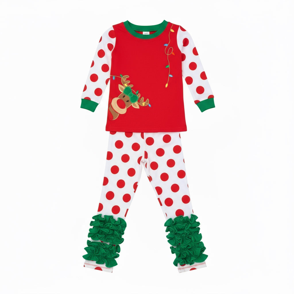 Girls Reindeer Cheer Raglan PJ