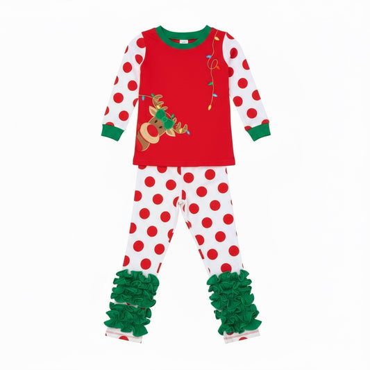 Girls Reindeer Cheer Raglan PJ