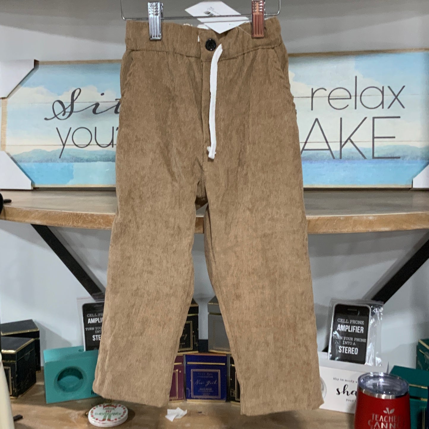 Khaki Drawstring Chino Pants