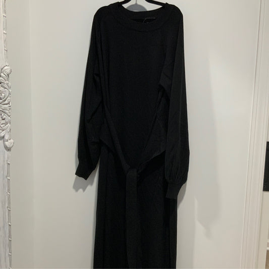 Black Long Dress with Tie & Slits